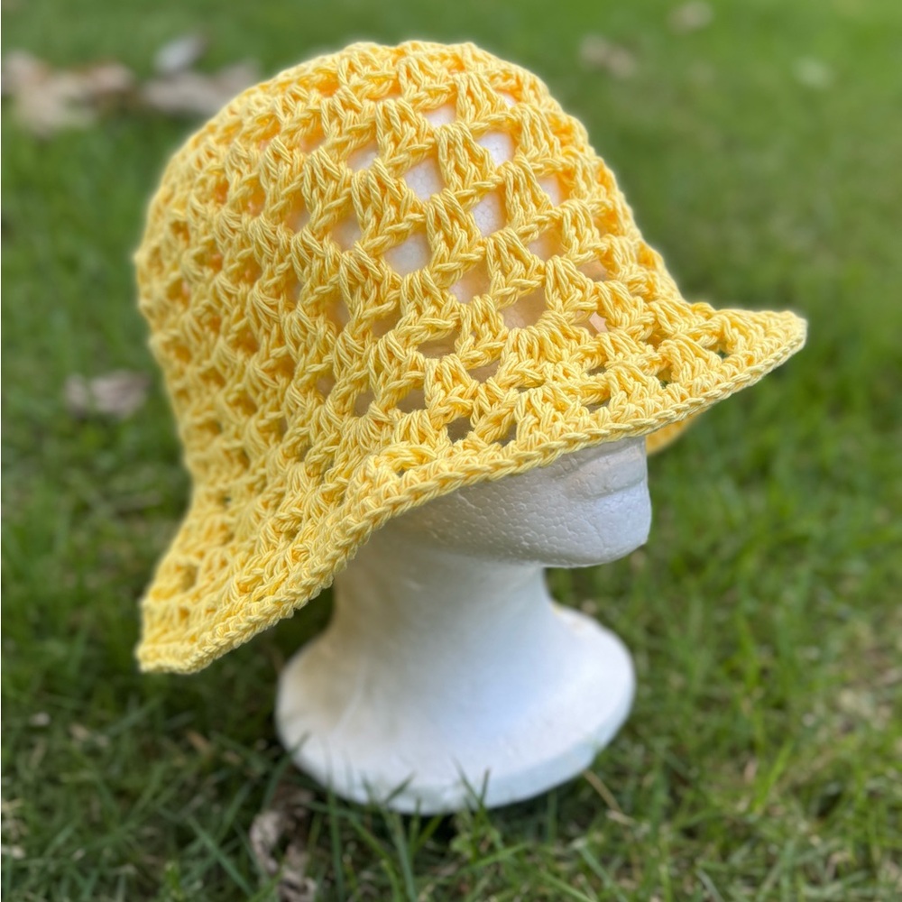 Handcrafted Yellow Crochet Bucket Hat